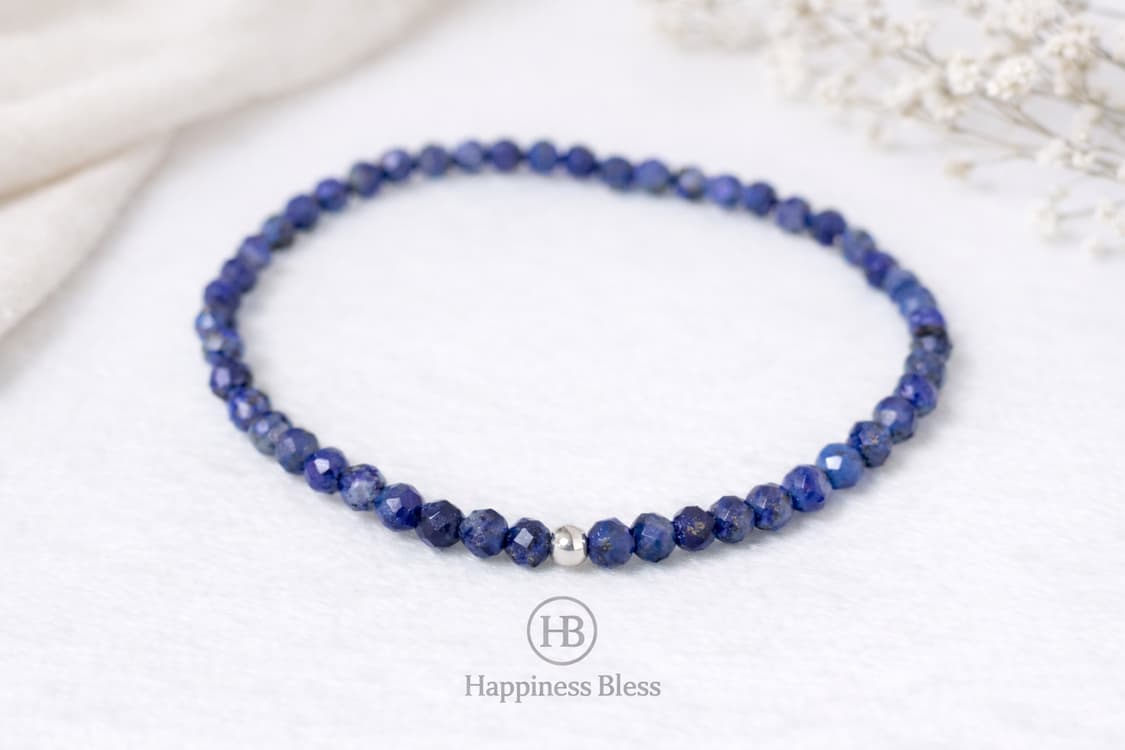 라피스라줄리 3mm 천연원석 팔찌 · 925실버 포인트 상품이미지1