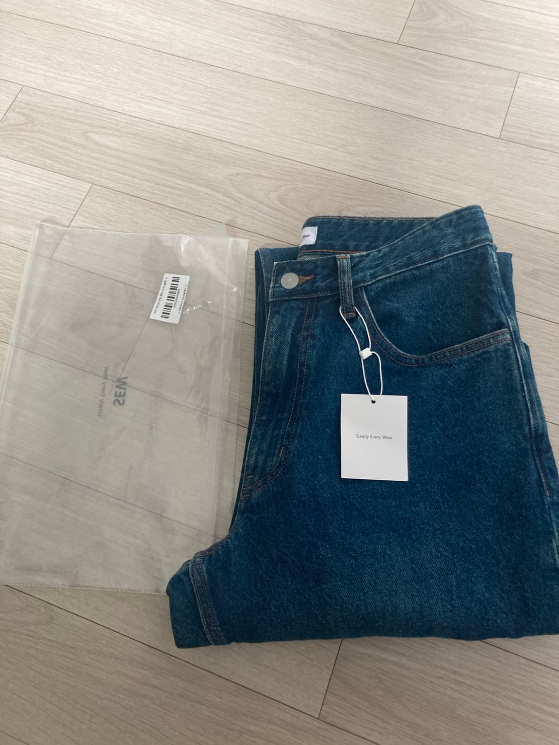 스테디에브리웨어 세미 와이드 데님팬츠 다크블루 1 새상품 상품이미지2