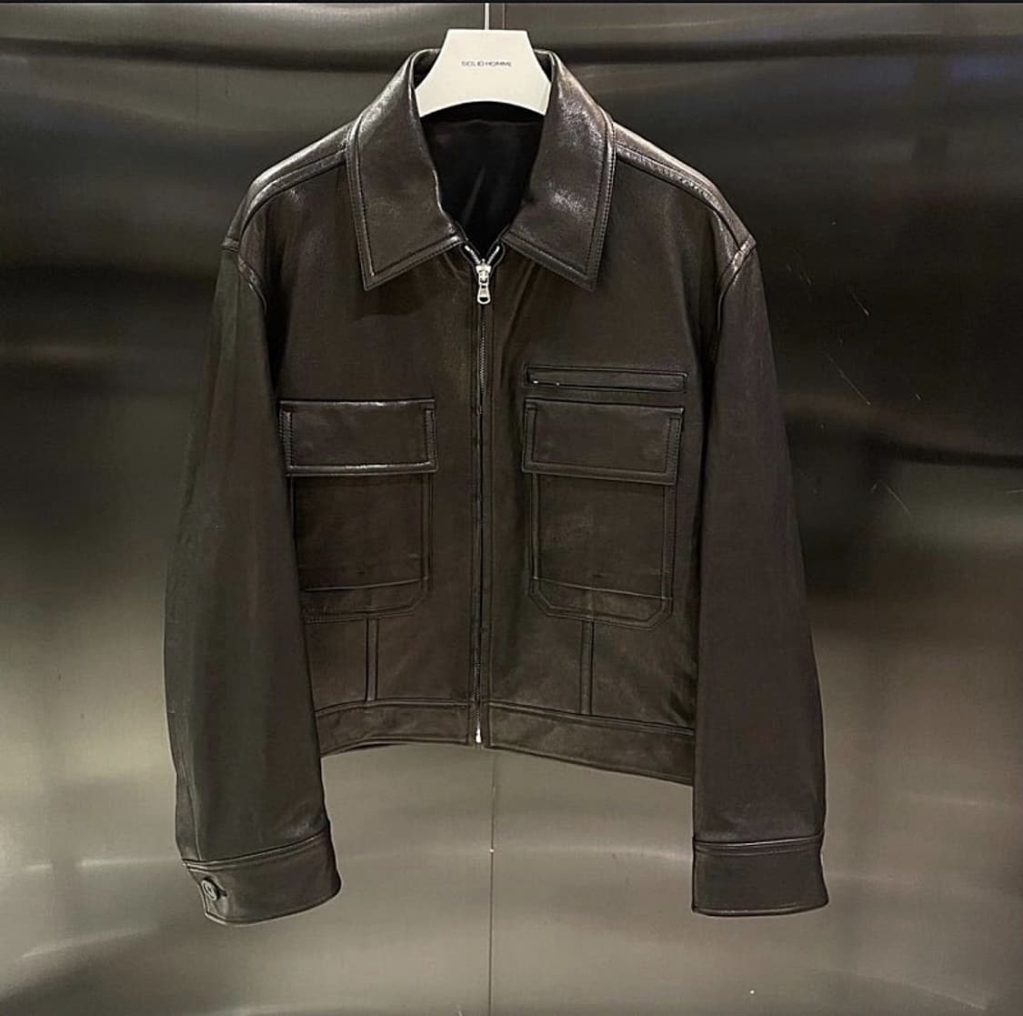 [50] 22FW 솔리드옴므 램스킨 레더 자켓 상품이미지1