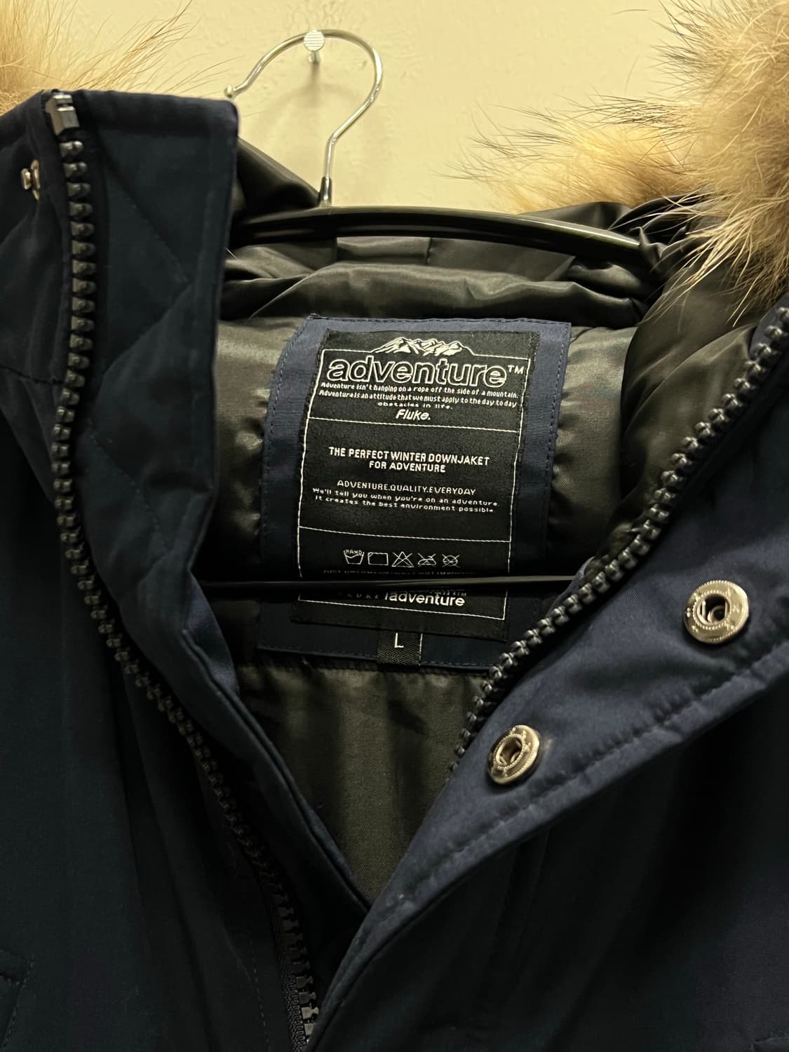 (L) Fluke 플루크 라쿤퍼 야상 솜 패딩 자켓 네이비 상품이미지4