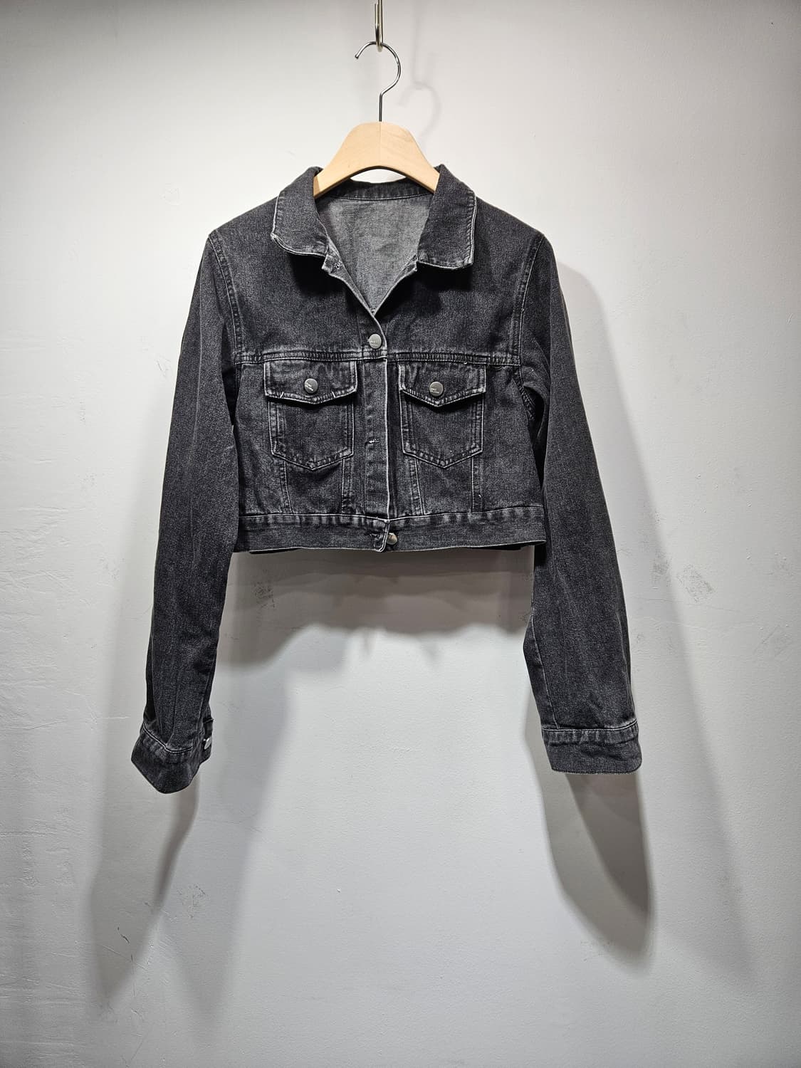 흑청 크롭 데님 자켓 상품이미지1