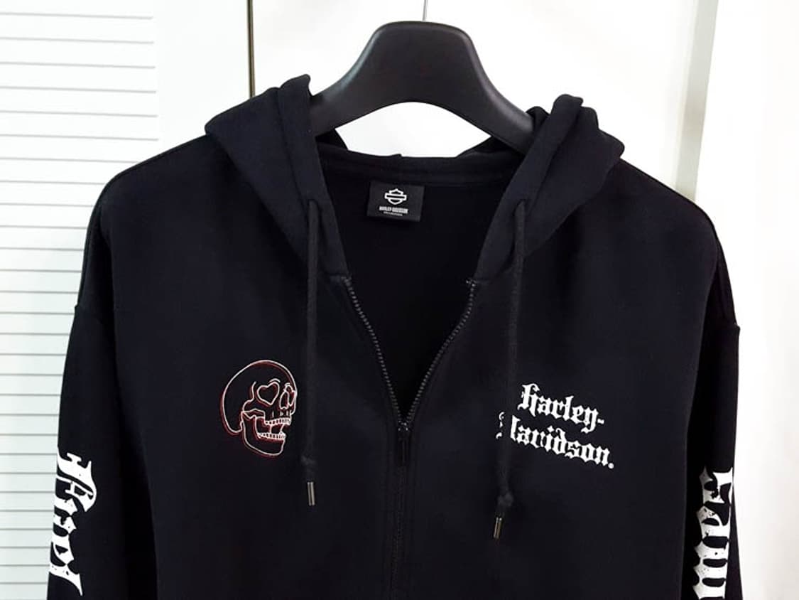 할리데이비슨 남성 오버핏 후드집업 블랙 프리 상품이미지2