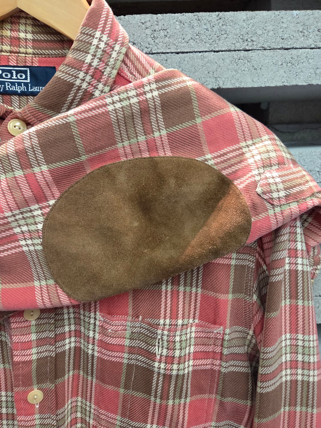 PRL 폴로 랄프로렌 엘보우 스웨이드 패치 체크 셔츠 상품이미지8