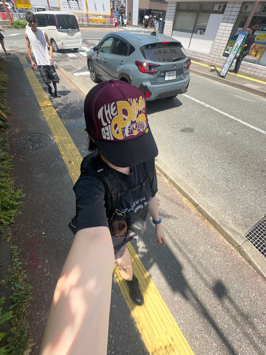 (1회착 새상품퀄) 캐피탈 더 데님 다이드 프린트 트러커 캡 (버건디 상품이미지4