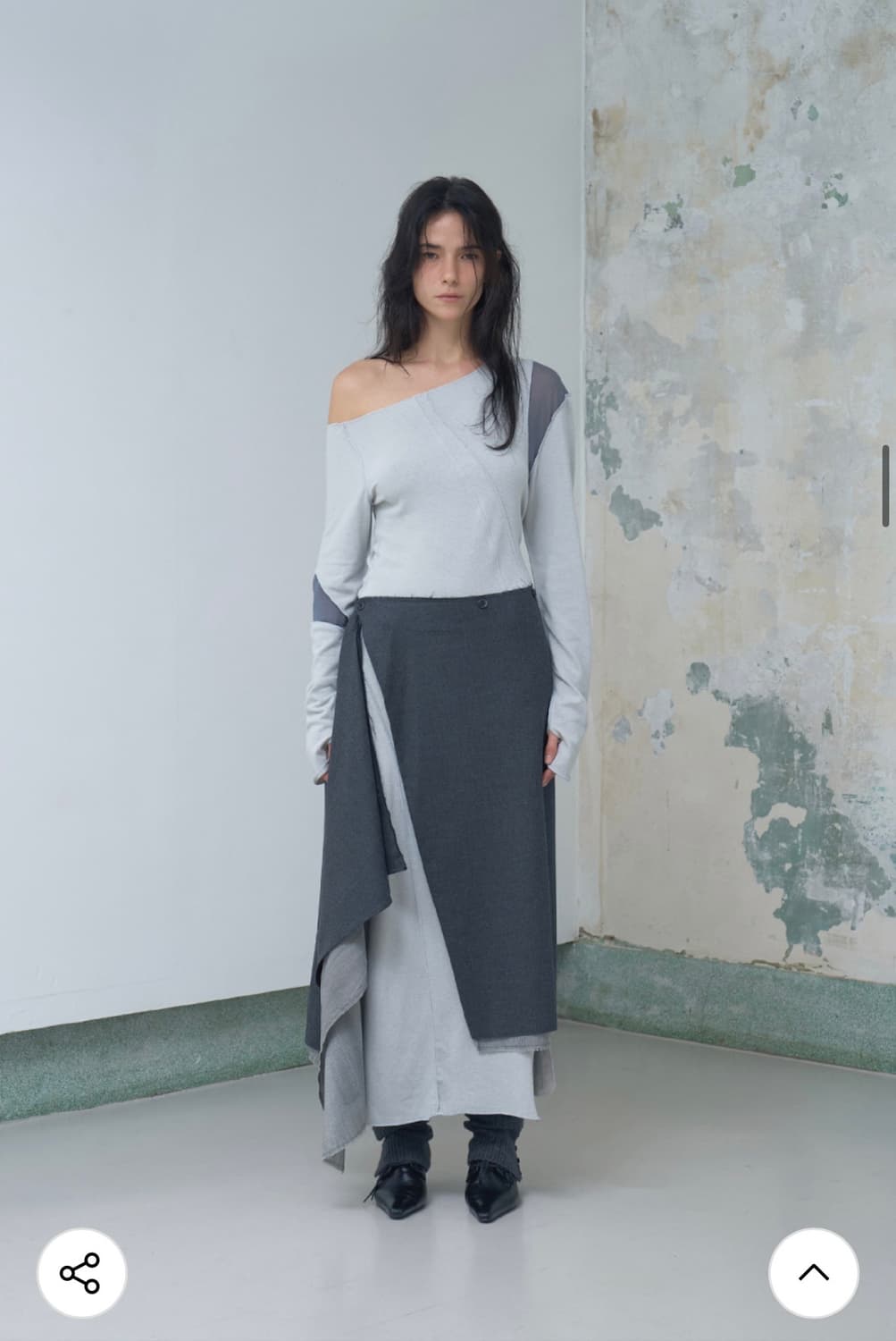 베르소) Natural Cut-out Maxi Dress Mist BL 상품이미지2