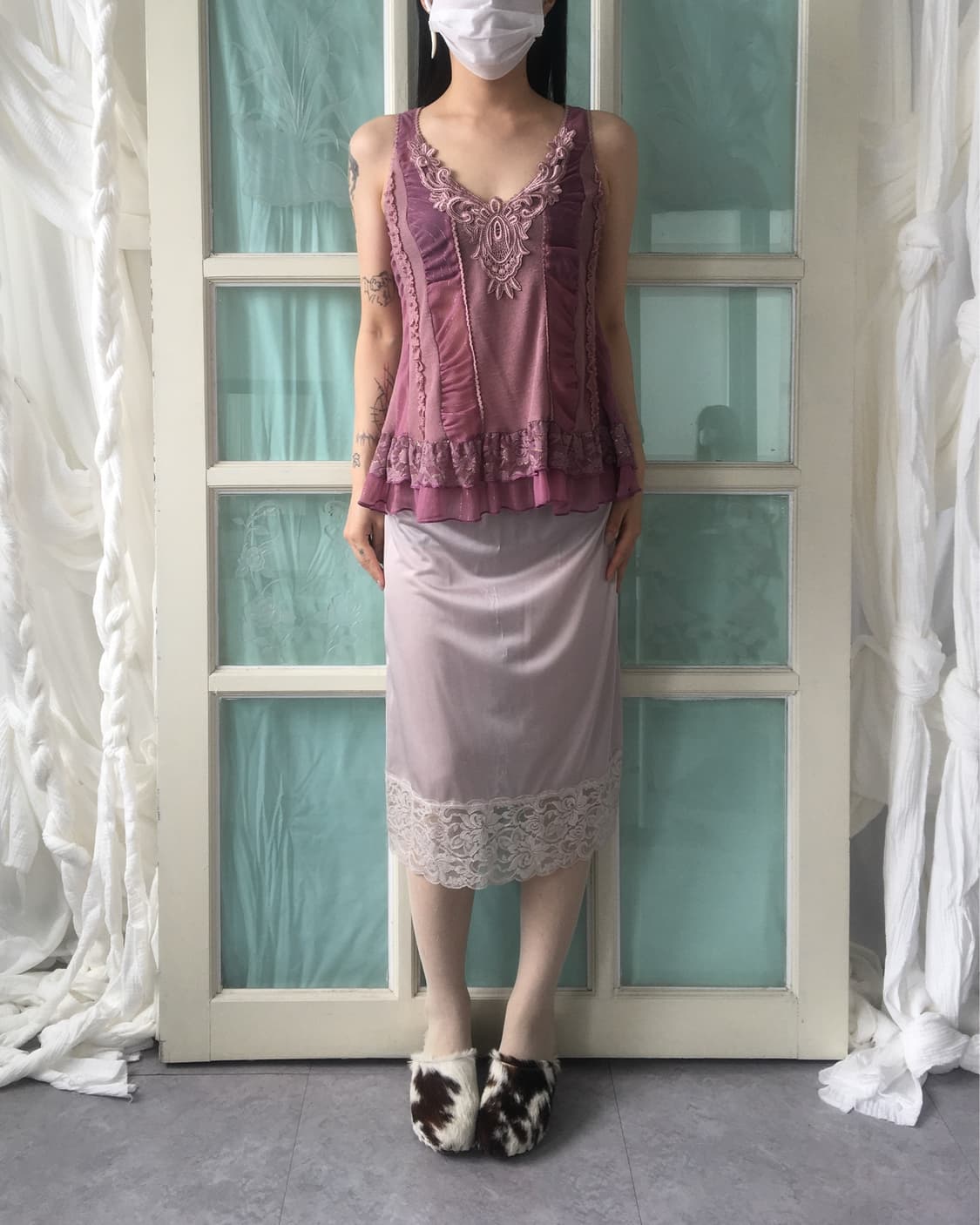 Ornament point layering point sleevelss 상품이미지7