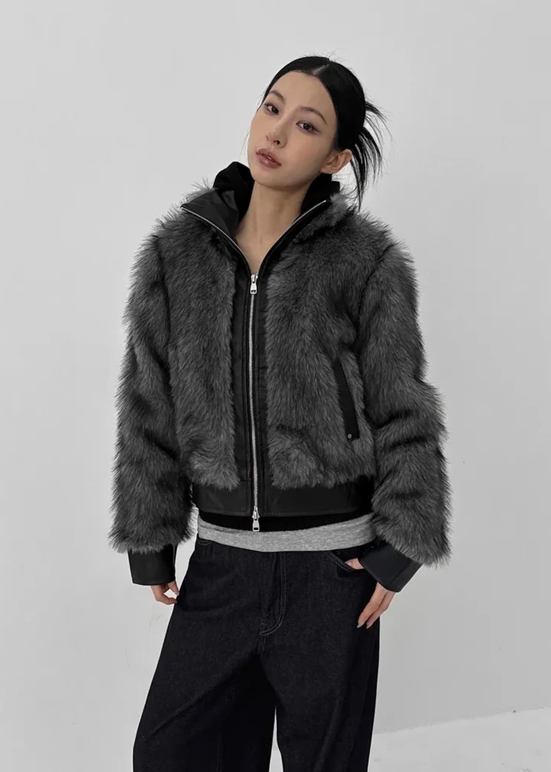 블랙업 퍼 자켓 상품이미지1