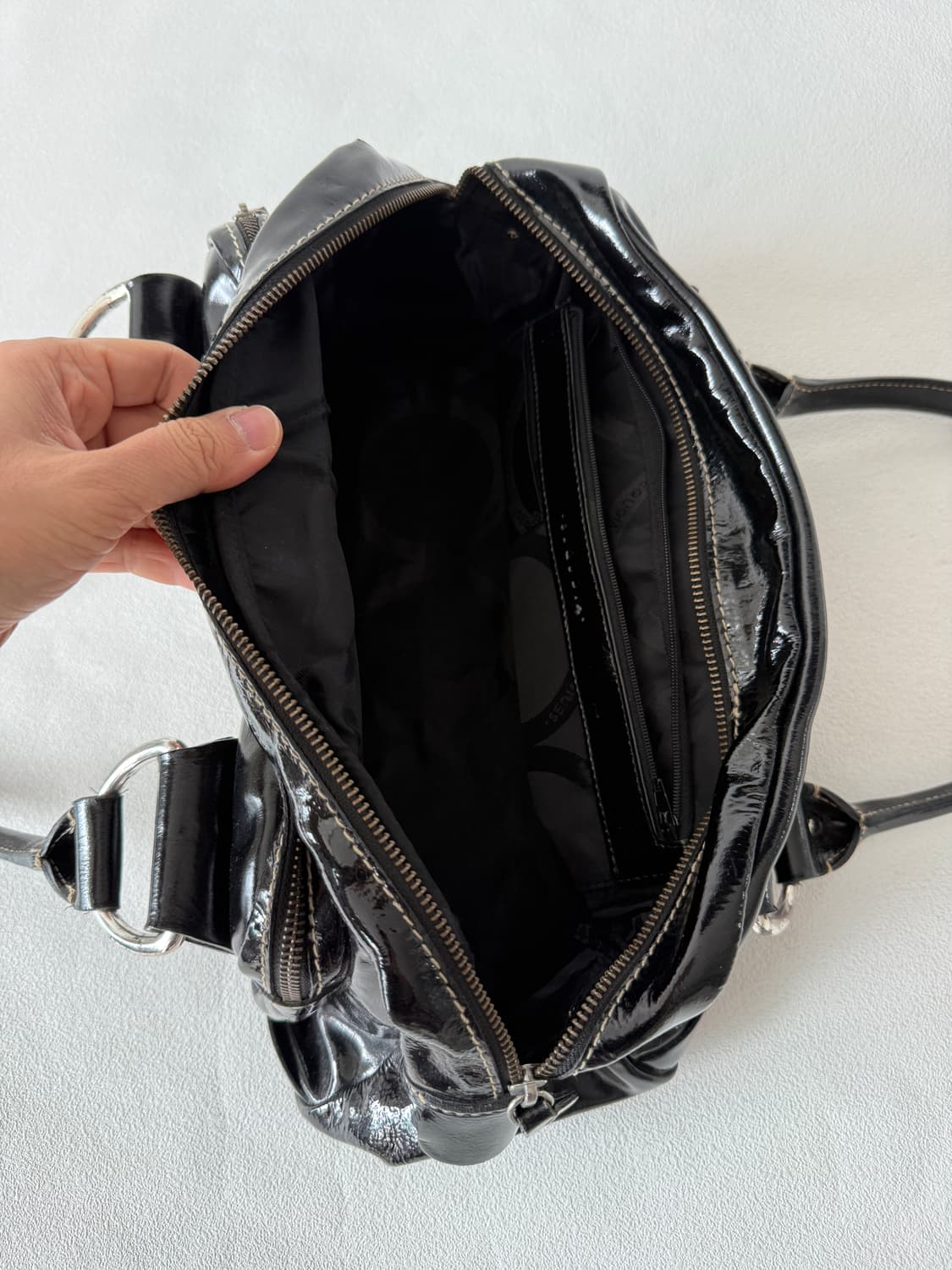 SEQUOIA 에나멜 레더 보스톤 숄더백 상품이미지6