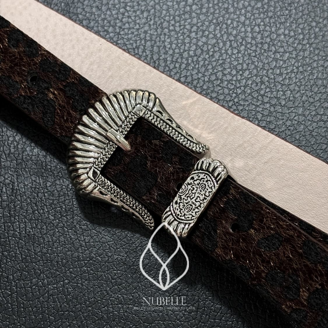 🌗 Leopard western belt / 호피 송치털 웨스턴 벨트 상품이미지3