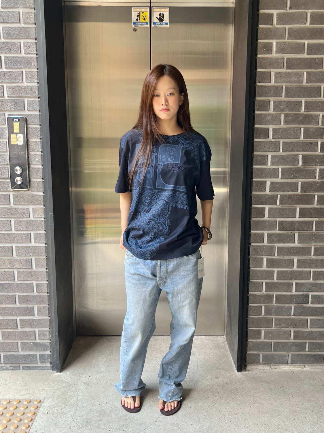 00s Courreges 꾸레쥬 로고 그래픽 티셔츠 상품이미지3