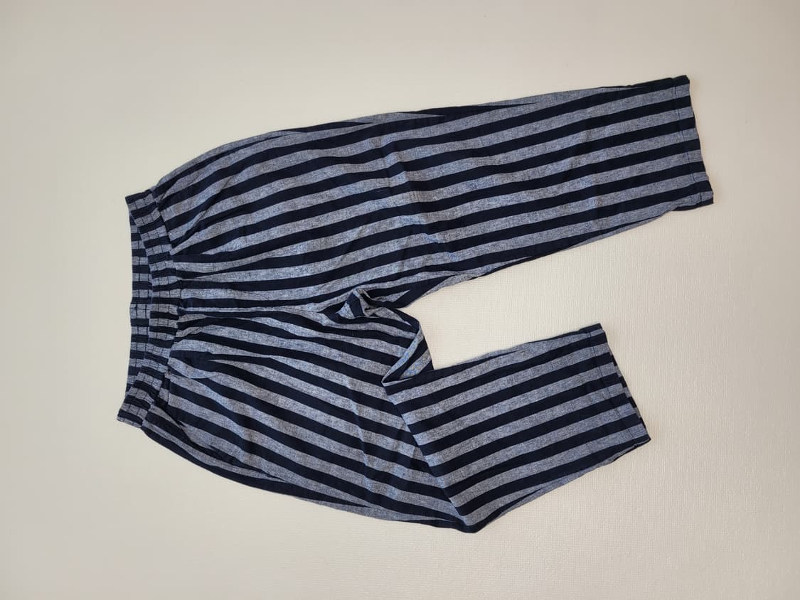 스파오 SPAO 남자 린넨혼방 스트라이프 밴딩바지 34 네이비 상품이미지1