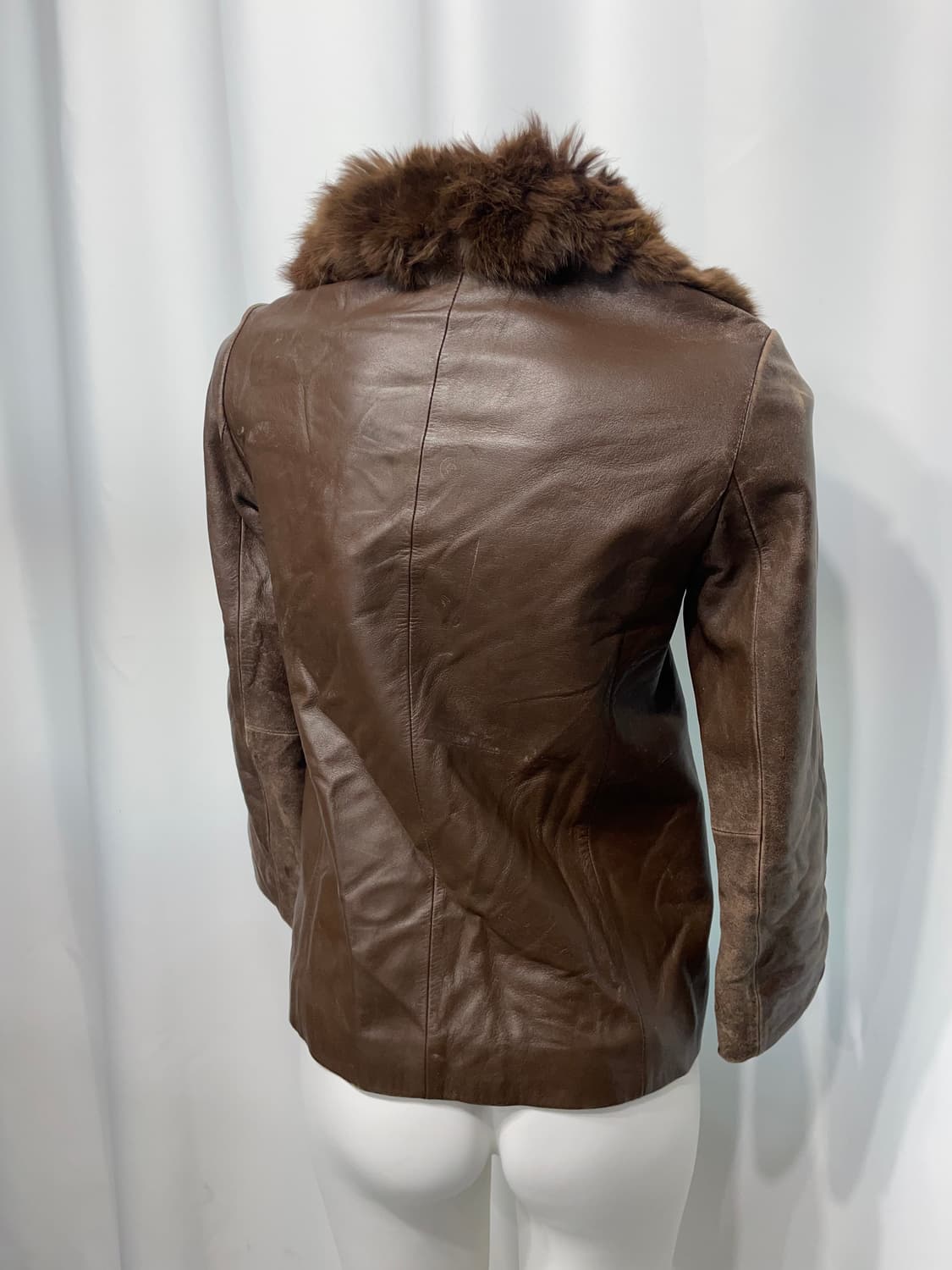 🎸빈티지 브라운 퍼 레더 자켓 상품이미지7