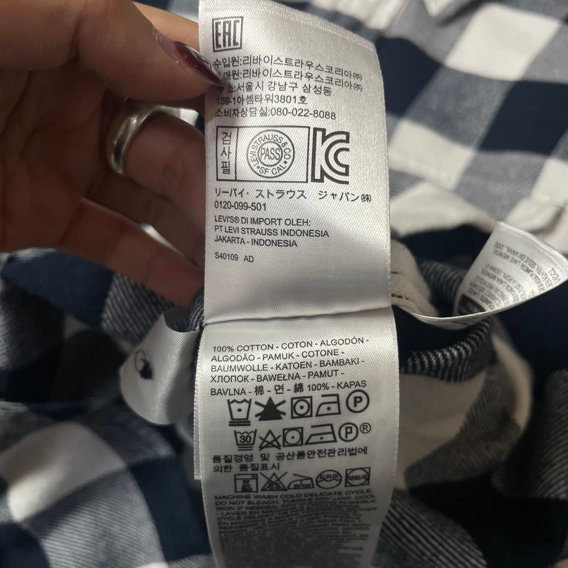리바이스 블랙 화이트 투포켓 코듀로이 긴팔 셔츠 M 상품이미지6