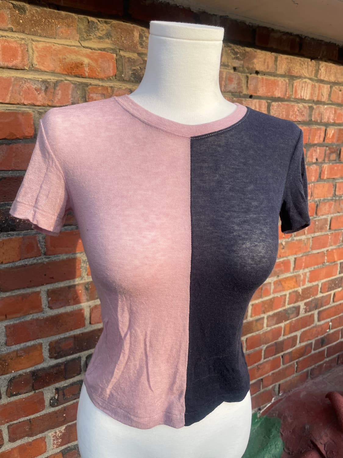 하프 시스루 반팔 티 상품이미지1