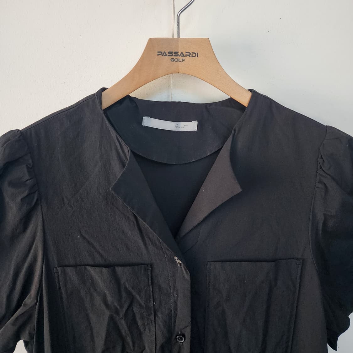 지컷 블랙 반팔 롱 원피스 셔츠형 상품이미지2