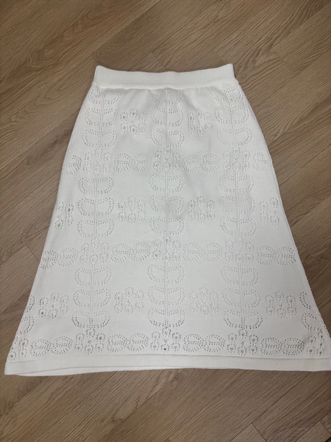 DANIEL HECHTER 화이트 니트 레이스 디테일 스커트 상품이미지1