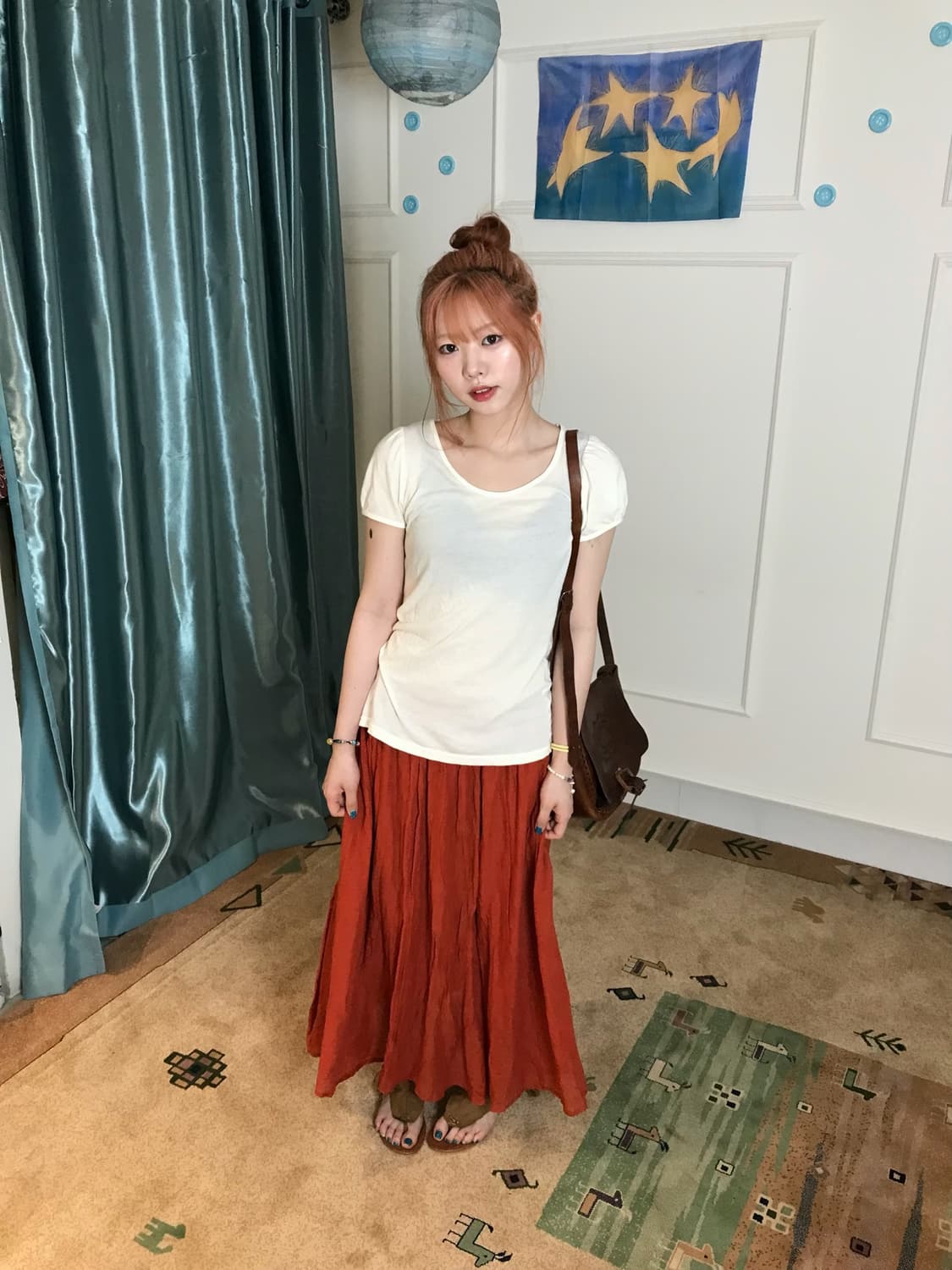 자연스럽게 퍼지는 실루엣이 귀엽고 보헤미안 소녀 무드••🍅✨ 상품이미지5