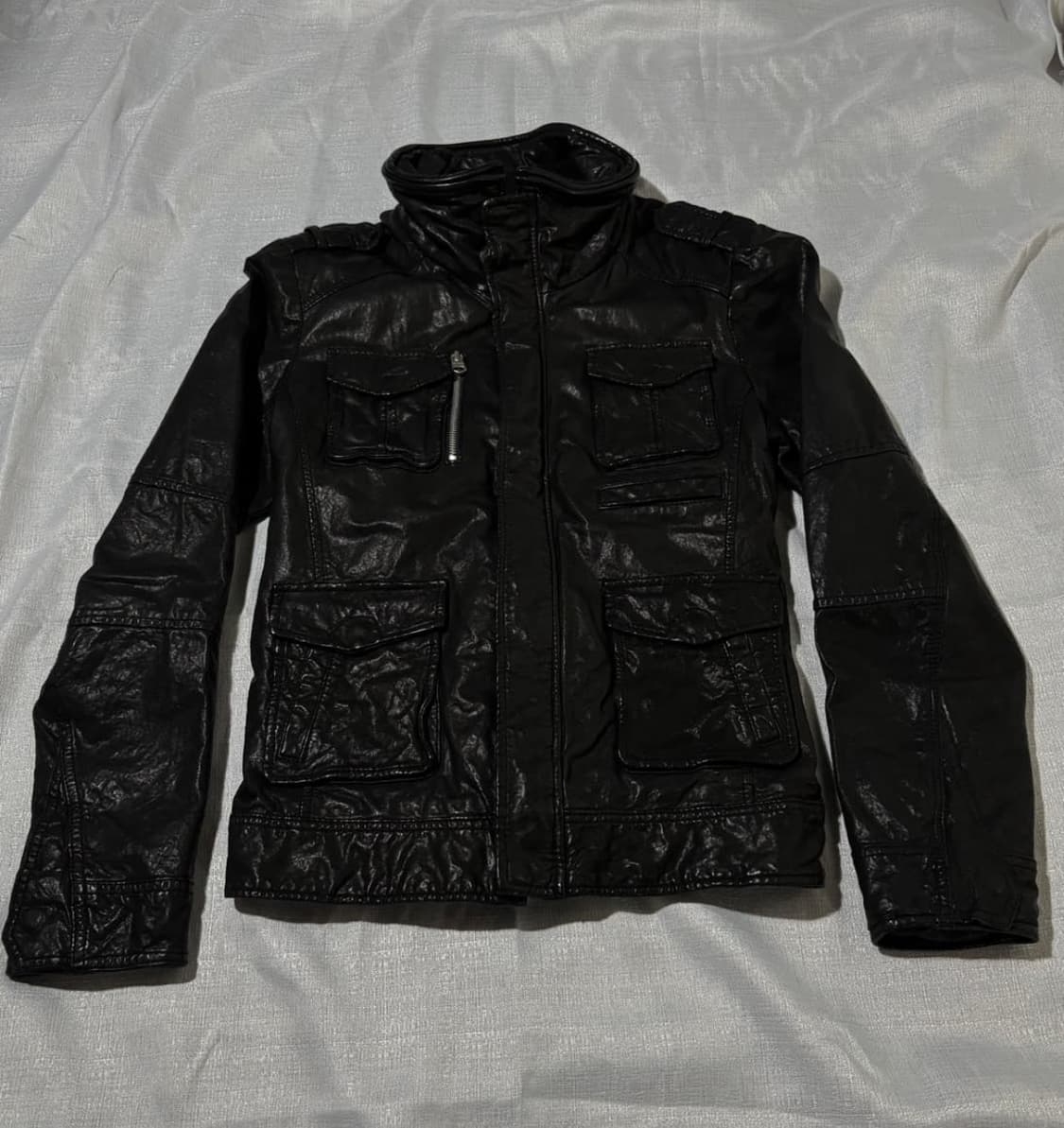 "Andew" Gimmick Glossy Lamskin Leather 상품이미지1