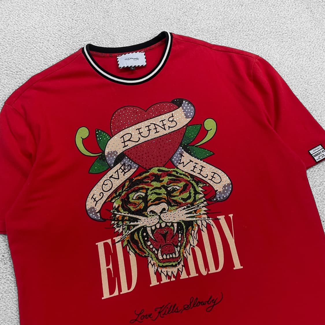 에드하디 타이거 큐빅 반팔티 레드 상품이미지3