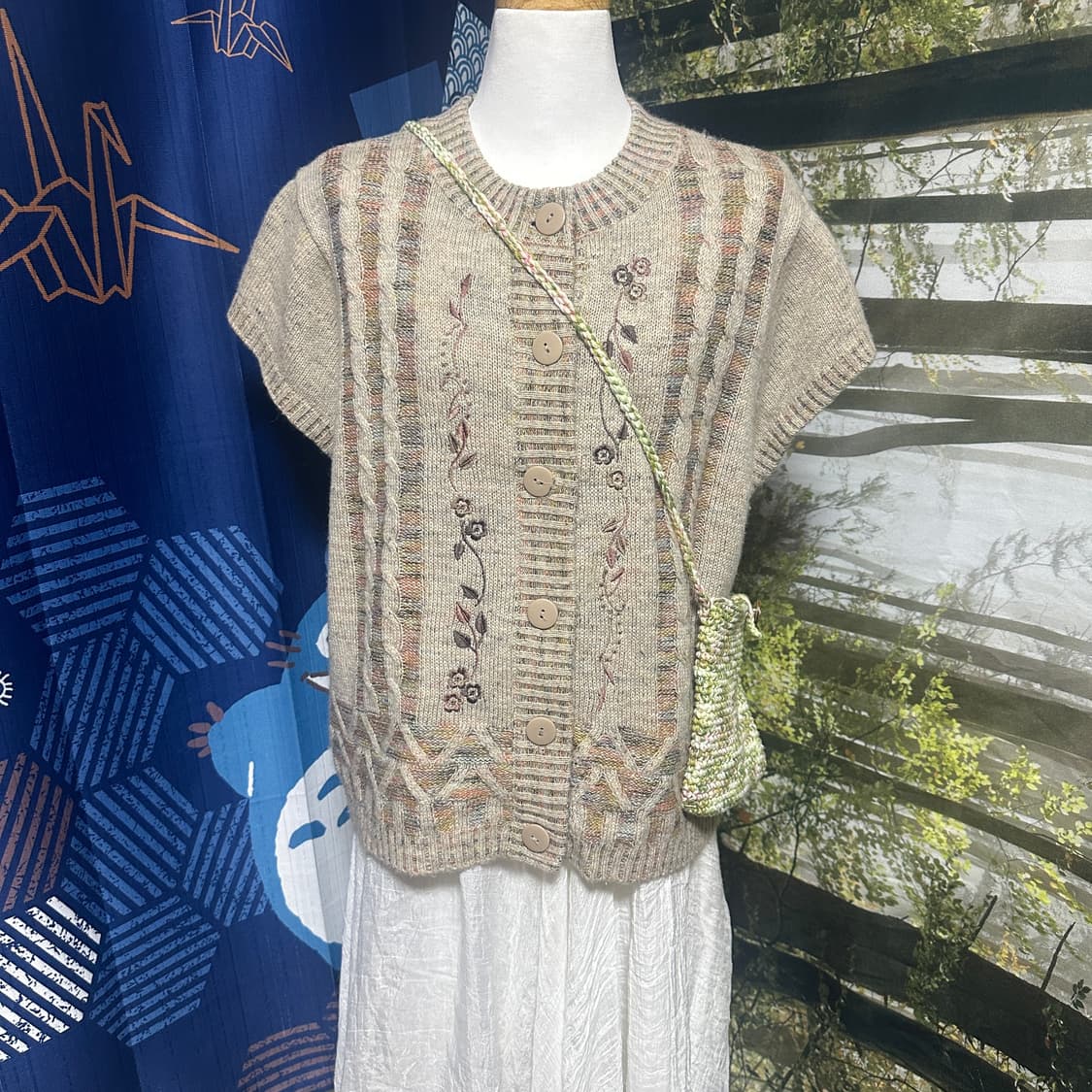 빈티지 히피 뜨개 모리걸 크로스백 상품이미지8