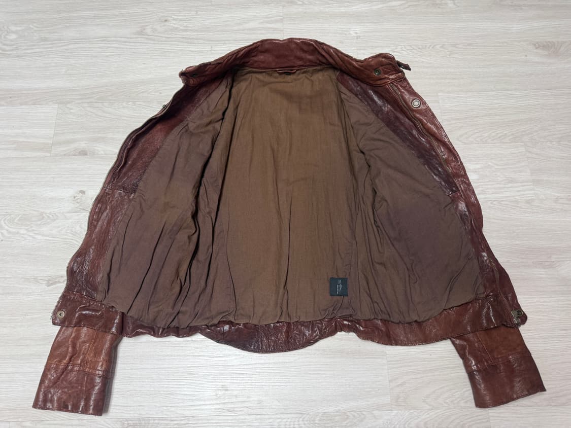 [M] 빈티지 브라운 양가죽 라이더 자켓 상품이미지4
