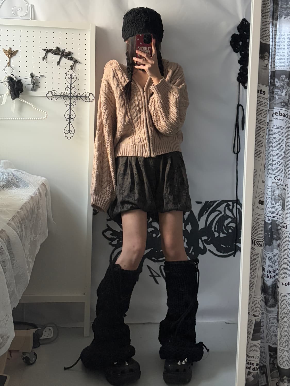 • Beige Hooded Cardigan Zip-Up 상품이미지4