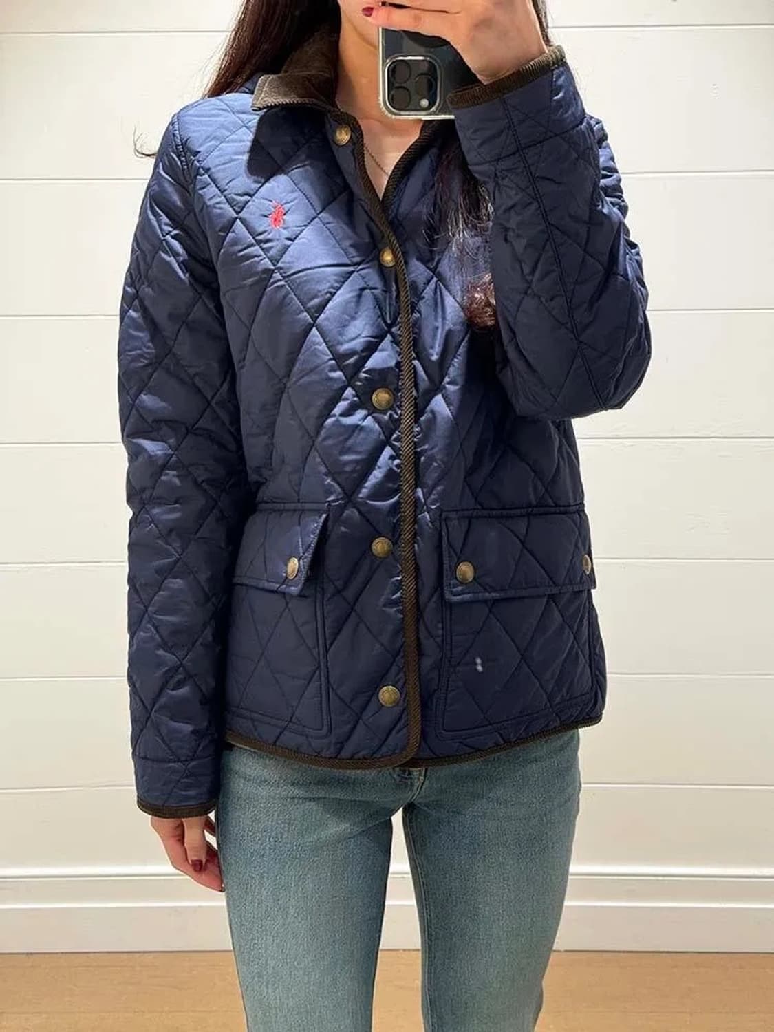 폴로 퀼팅자켓 누빔패딩 네이비 상품이미지1