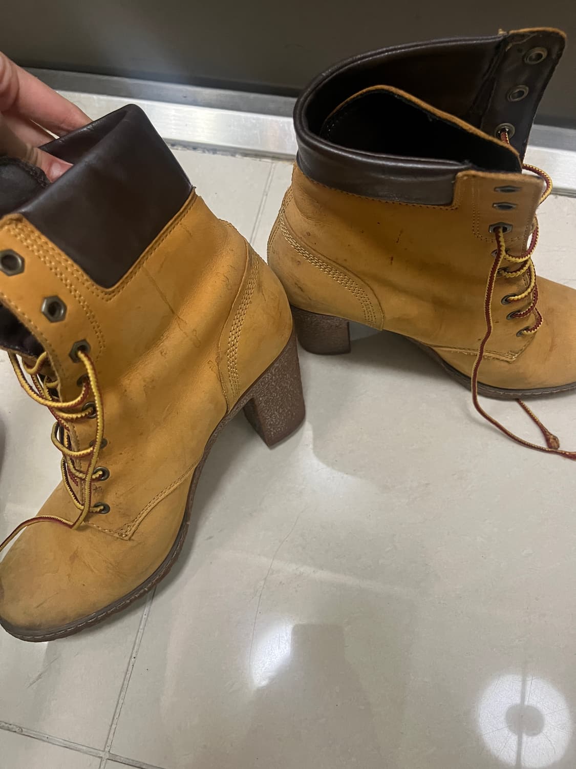 팀버랜드 레이스업 라이더부츠 힐 상품이미지1