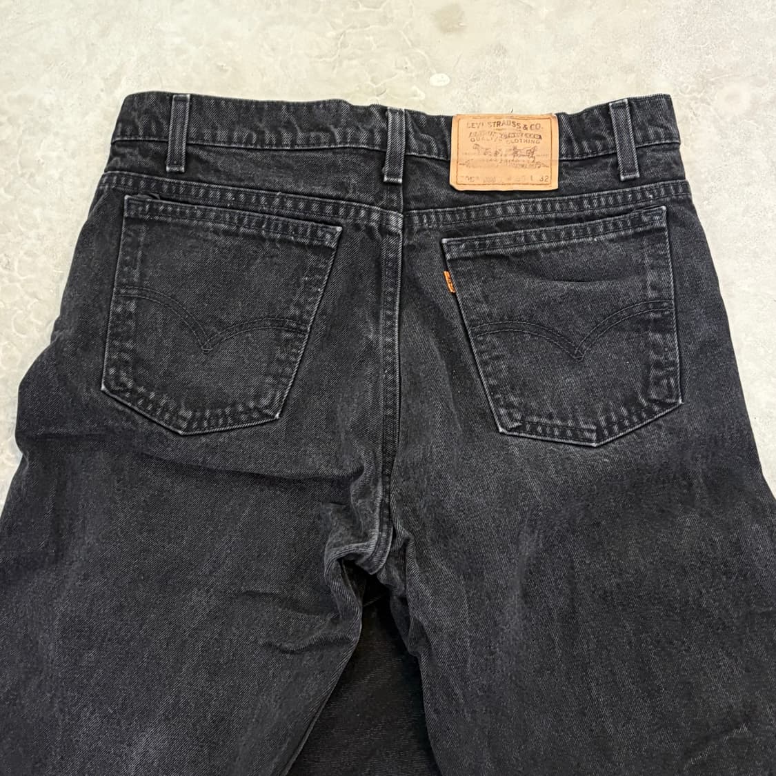 [36/32] 90s USA🇺🇸 리바이스 505 오렌지 탭 블랙 흑청 상품이미지6