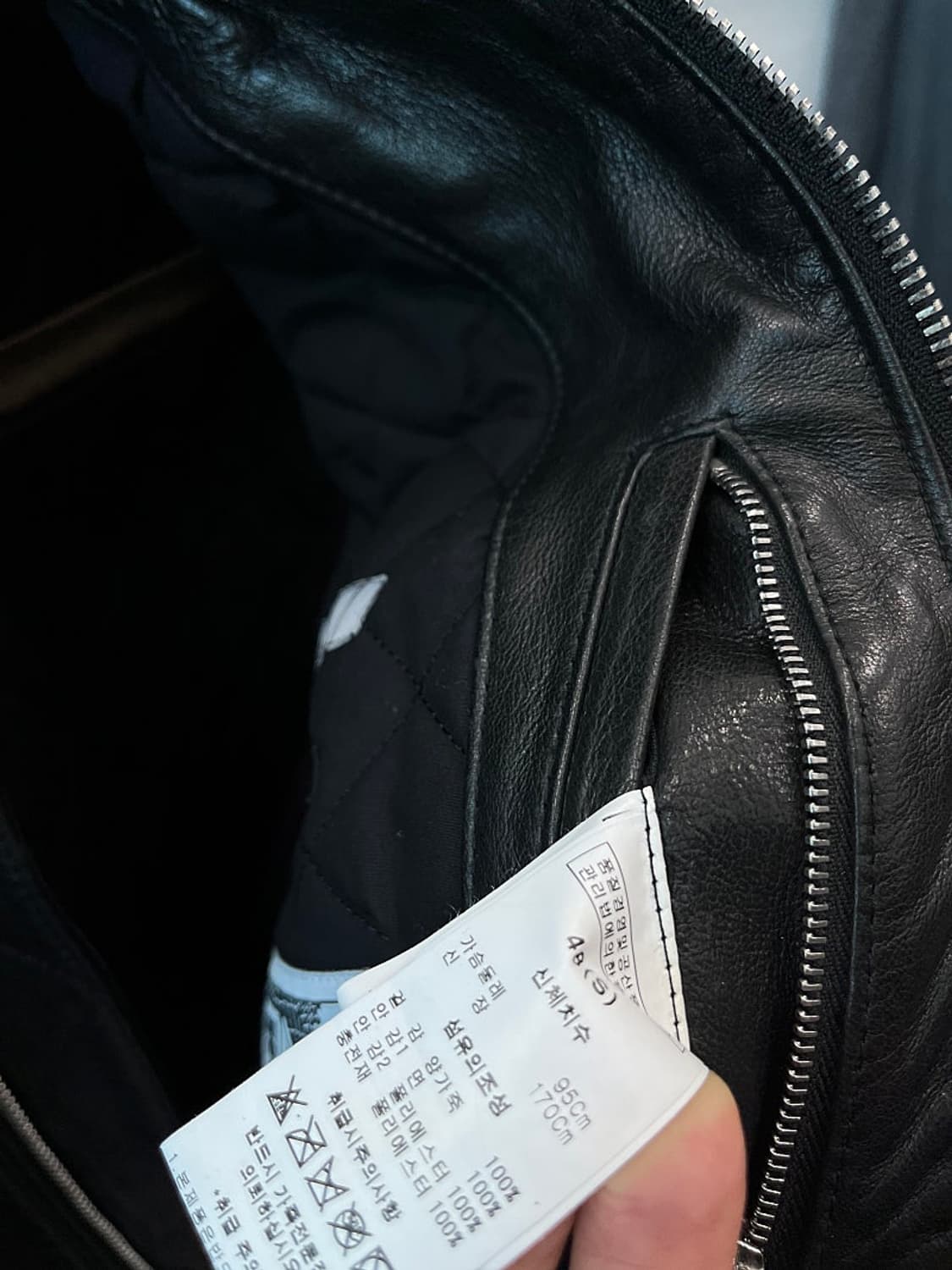 슬림95) BLAAK MIND 블루종 가죽자켓  상품이미지6