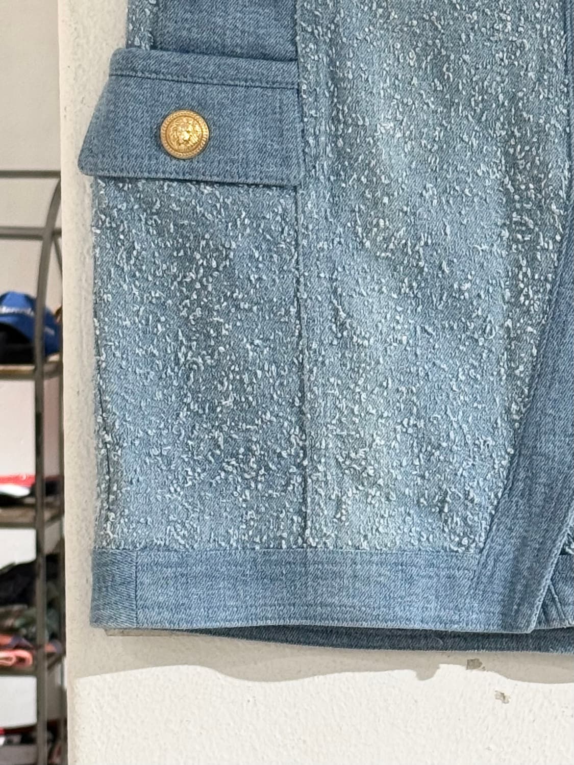 발망 트위드 패널 데님 골드 버튼 미니 스커트 상품이미지4