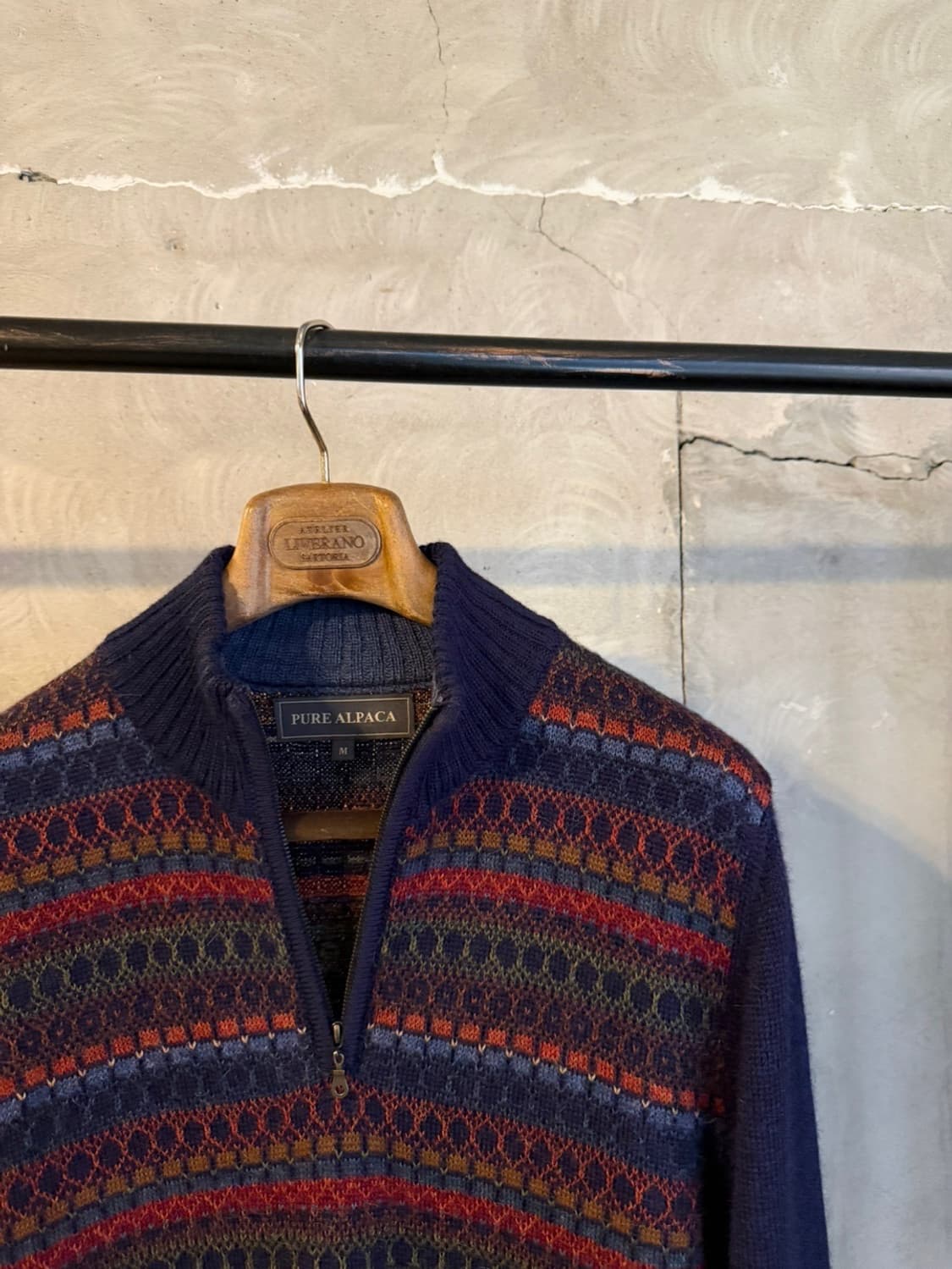 알파카111 짚업 니트 100~105 상품이미지3