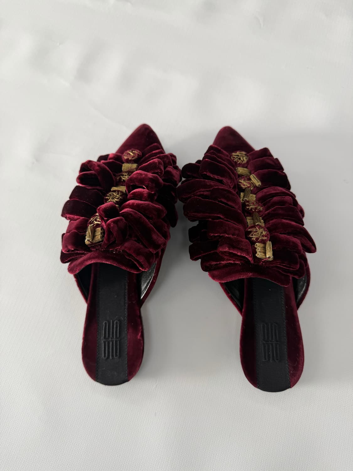 36/ 90s 이탈리아 꾸뛰르 무드 벨벳 뮬 디자이너 아틀리에 슈즈 상품이미지7