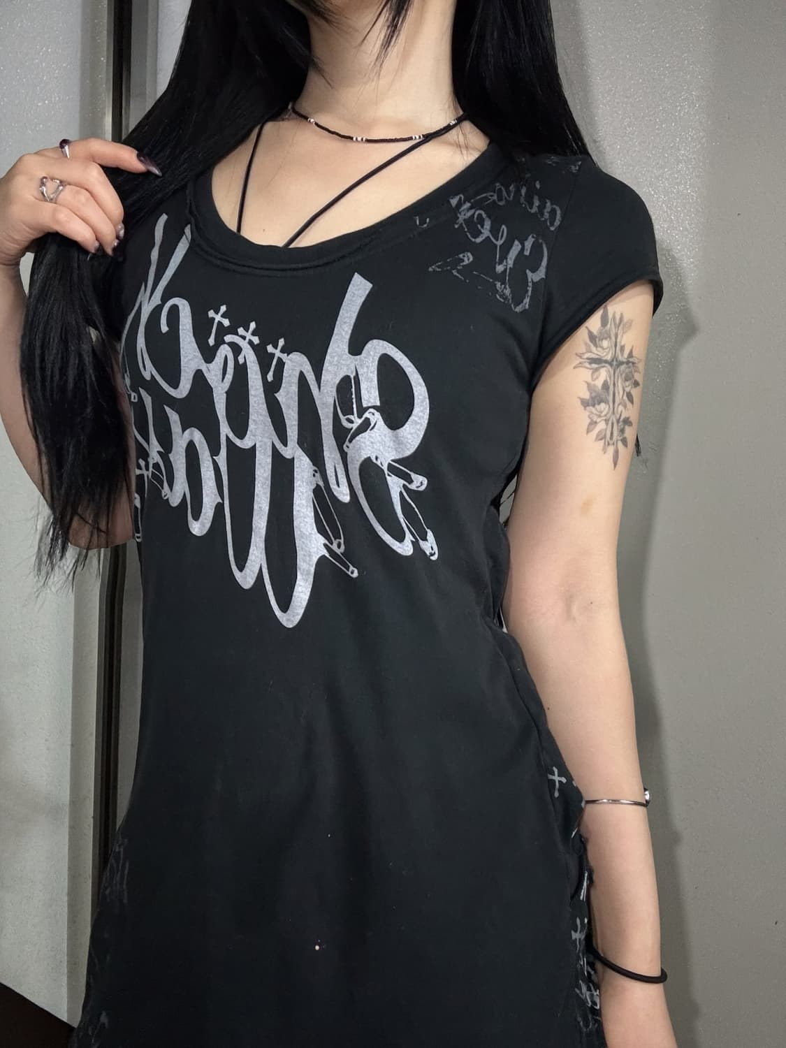 Ghost of Harlem Distressed Lace-Up Dress 상품이미지5