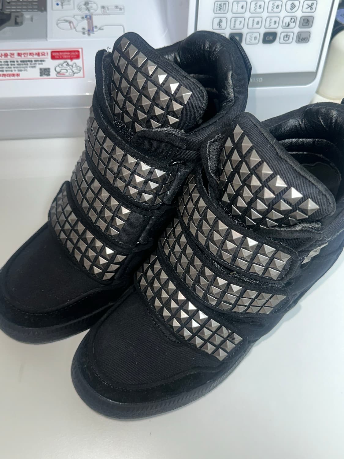 돌스킬 웨지 스니커즈 스터드 플랫폼 통굽 운동화 갸루 y2k 상품이미지5