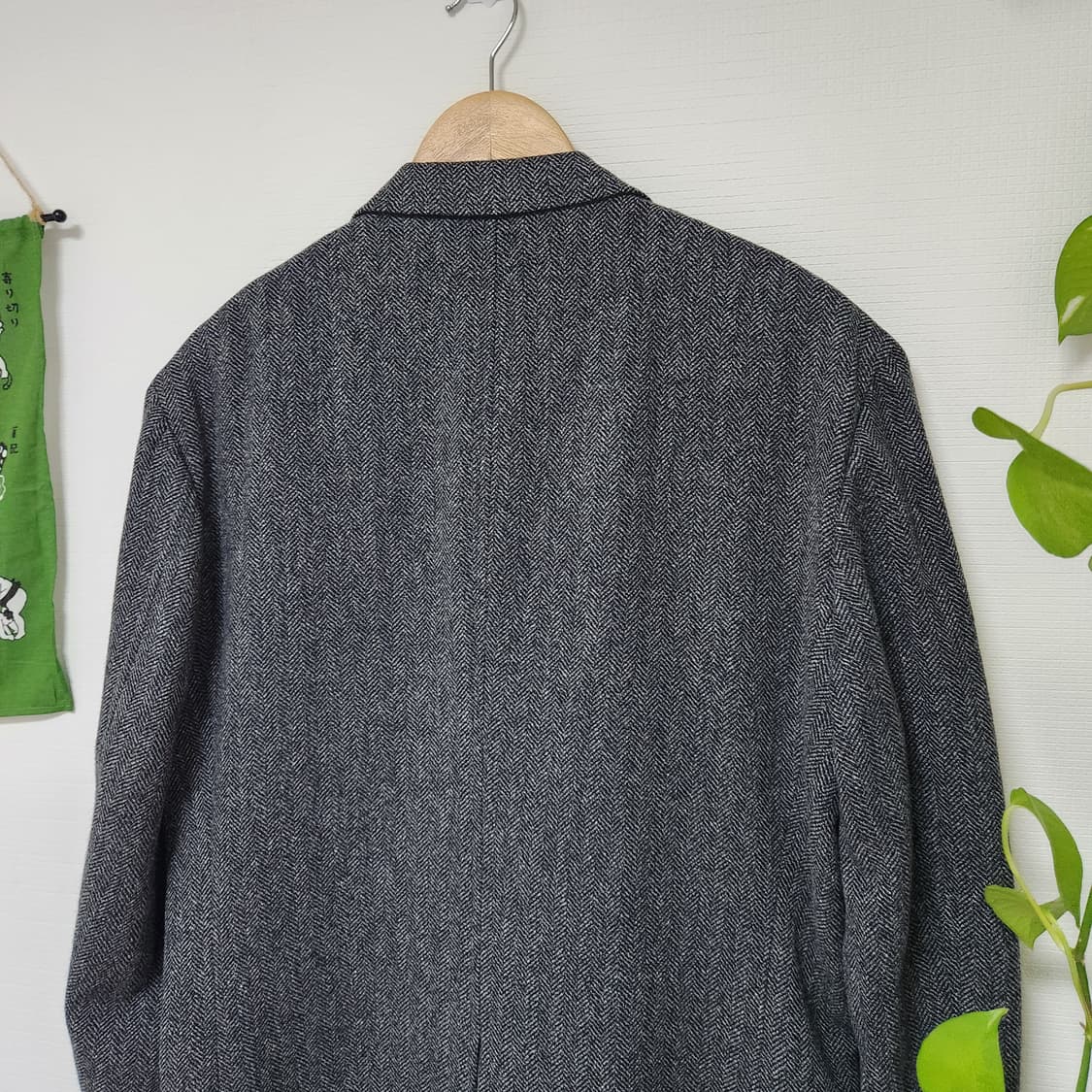 90s Newyorker 울 알파카 헤링본 3 버튼 색 재킷 상품이미지8