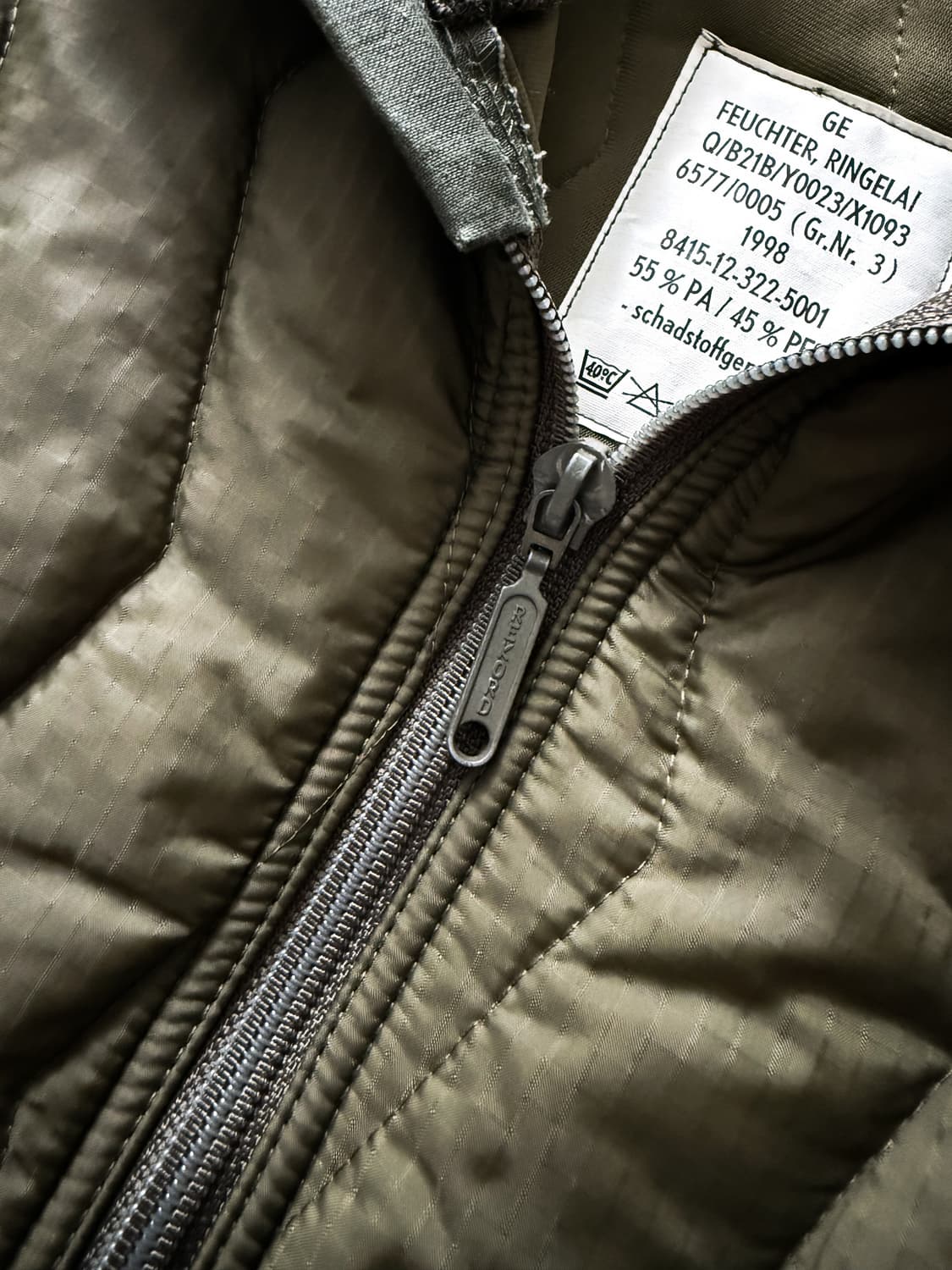 90s German Army Quilted Jacket 상품이미지5