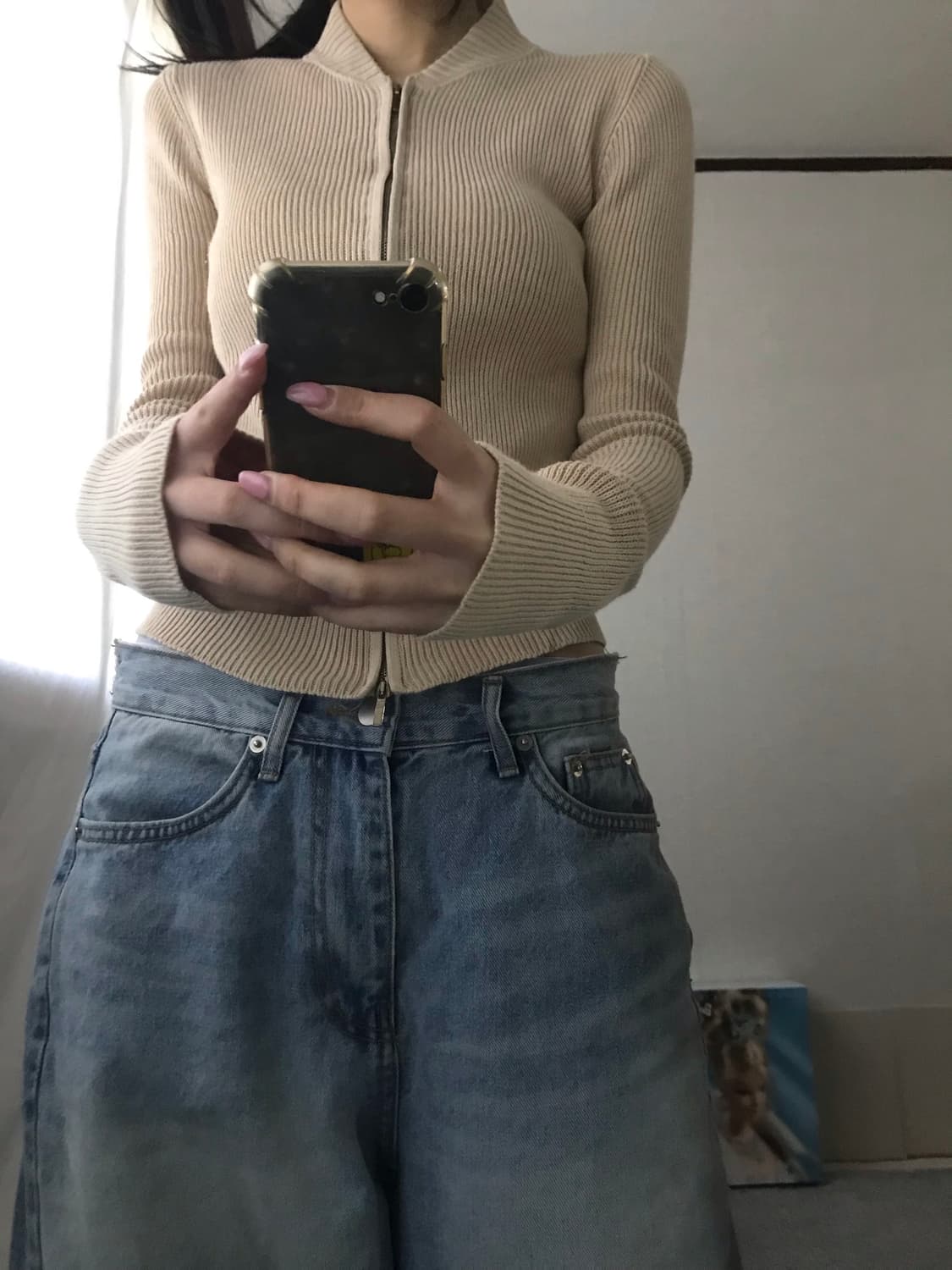 아르마니 딱붙핏 니트집업 상품이미지3