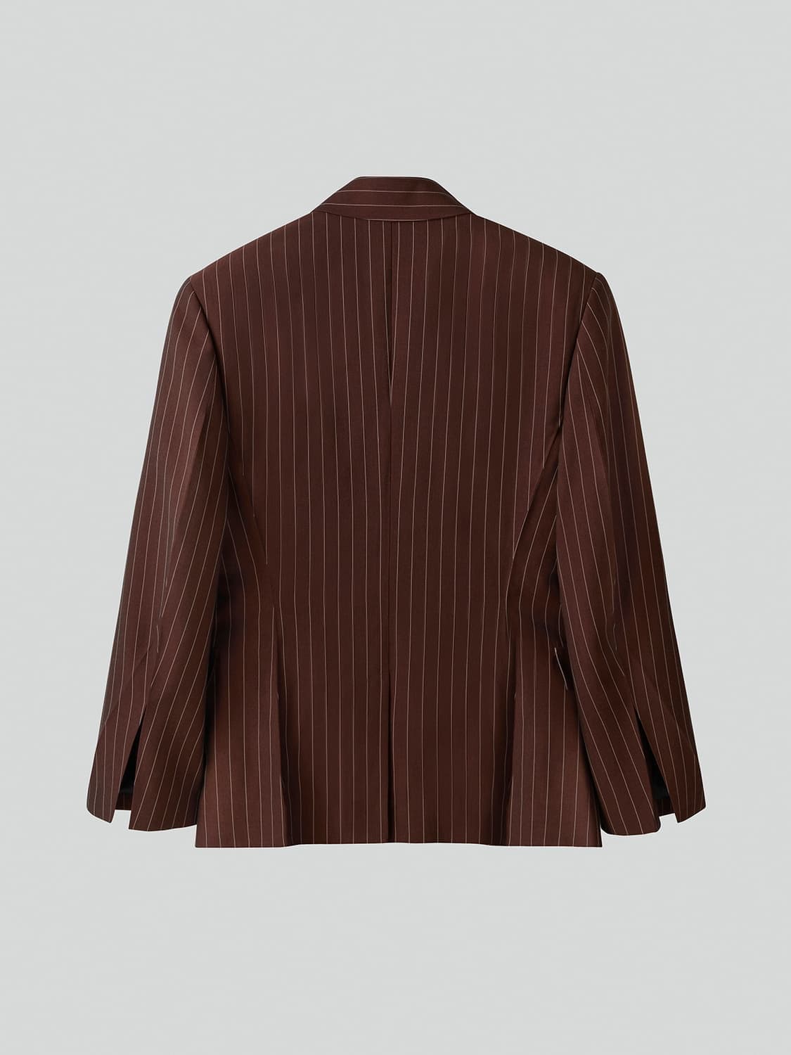 Recto 렉토 클래식 칼라 핀스트라이프 싱글 재킷 레드 브라운 상품이미지4