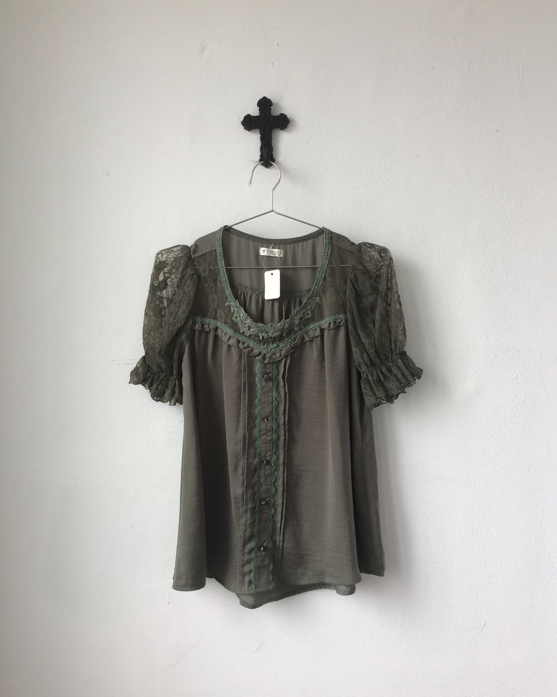 Axes femme lace trimming blouse 상품이미지2