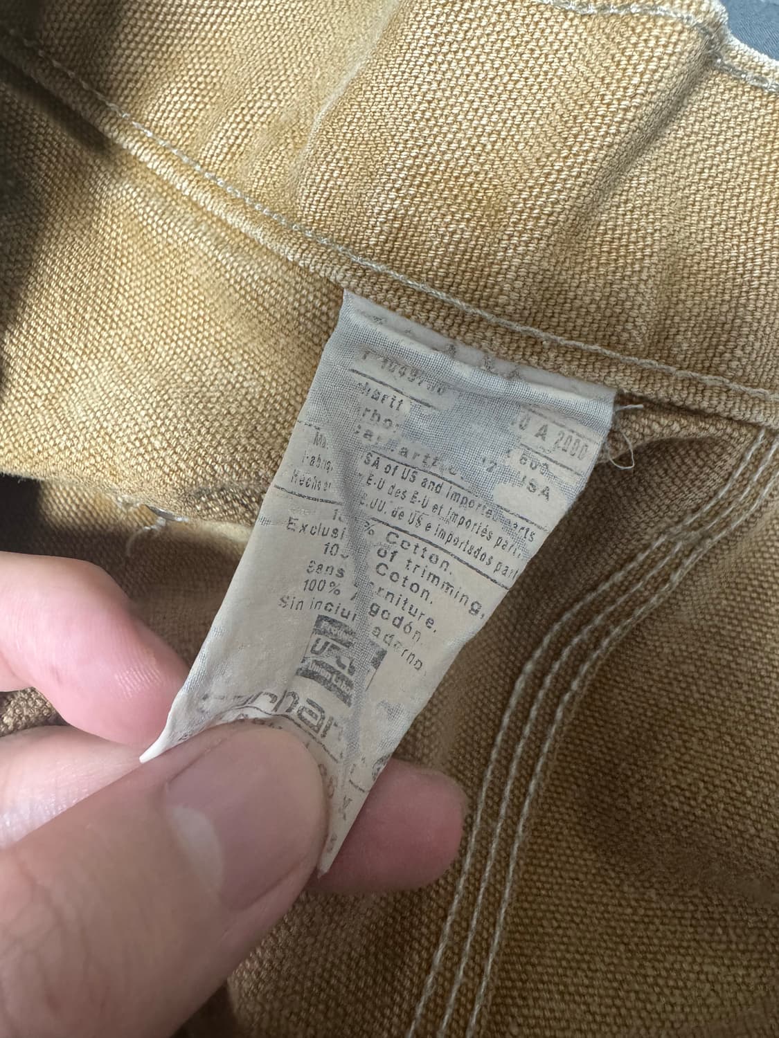 90s~00s 칼하트 더블니 usa made B01-BRN 상품이미지4