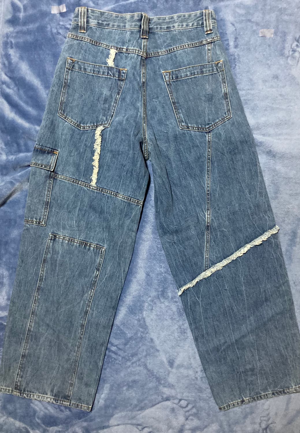 [노운/1]언발란스 와이드 데님 상품이미지3