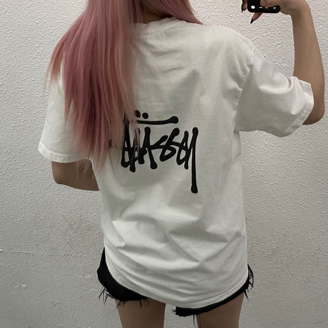 스투시 화이트 반팔 L 상품이미지2