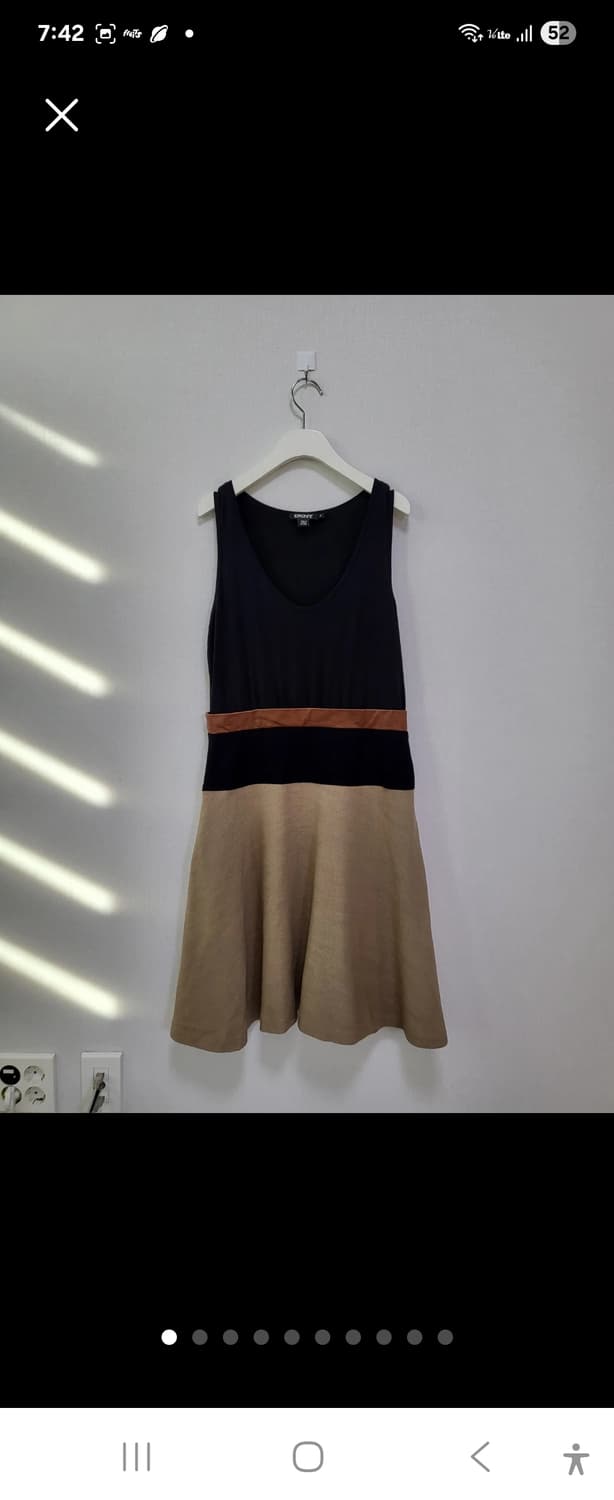 특가!DKNY 도나카렌 리얼가죽+고급린넨+면 배색원피스free 상품이미지1