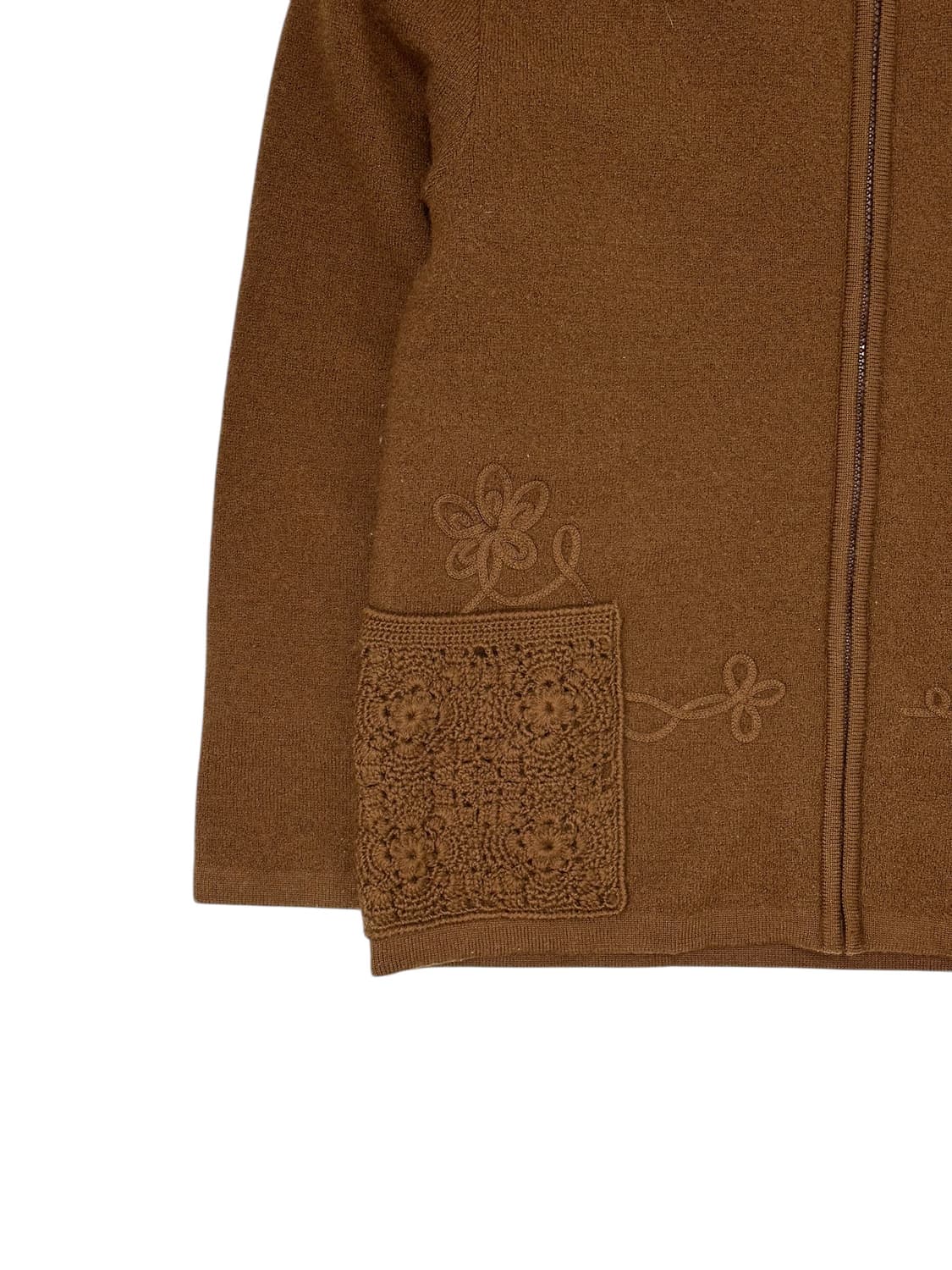 Embroidery Wool Zip Knit Jacket 상품이미지2