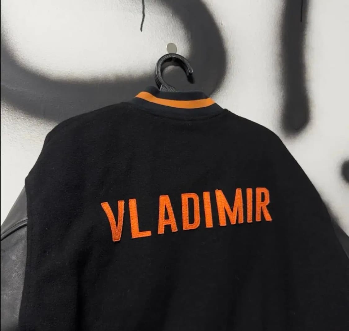 카우레더성조기 자수 패치 바시티 자켓 상품이미지3