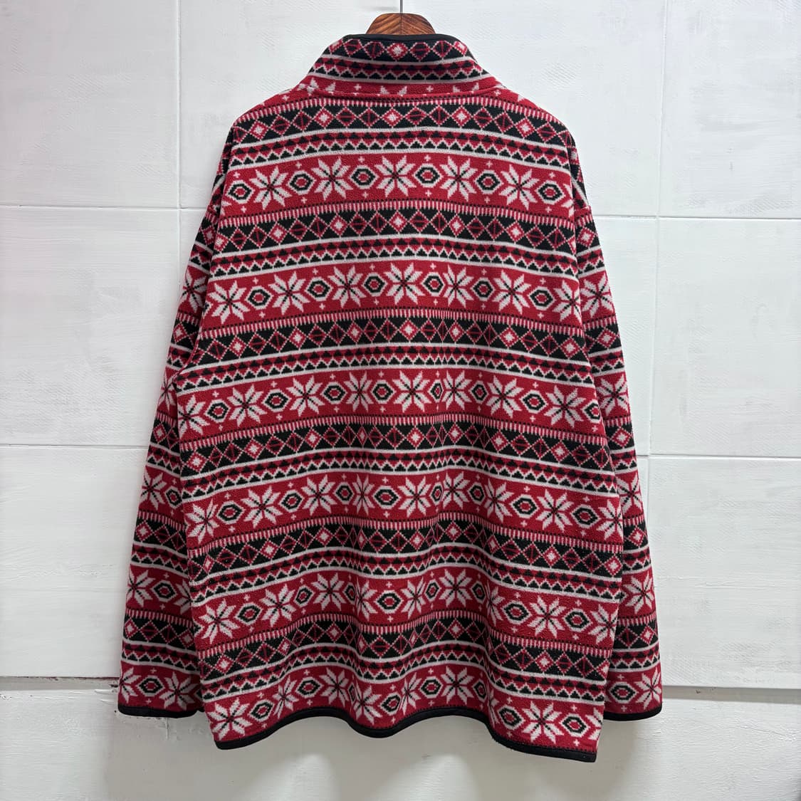 HILL CROP 눈꽃패턴 플리스 집업 4L 상품이미지4