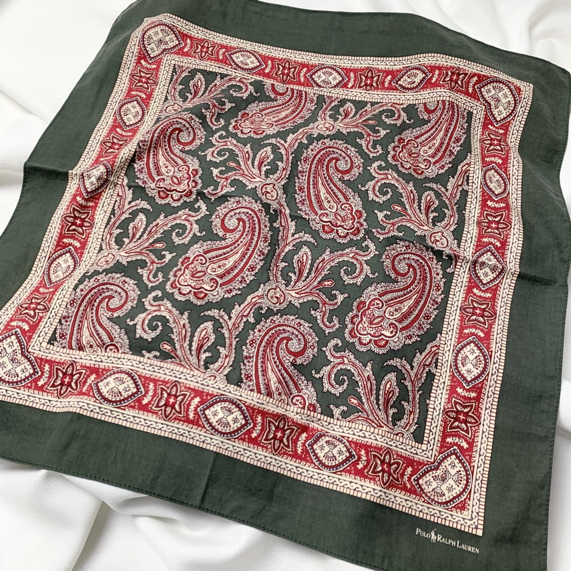 [정품] Polo 폴로 랄프로렌 페이즐리 빈티지 쁘띠스카프 손수건 상품이미지1