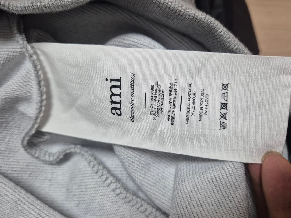 아미 그레이 하트 로고 후드티 L100사이즈 상품이미지4