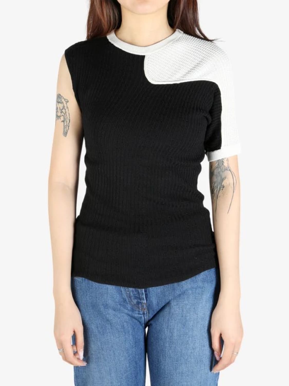 키코 코스타디노브 블랙 화이트 노마스 니트 래글런 스웨터 251985F0 상품이미지3